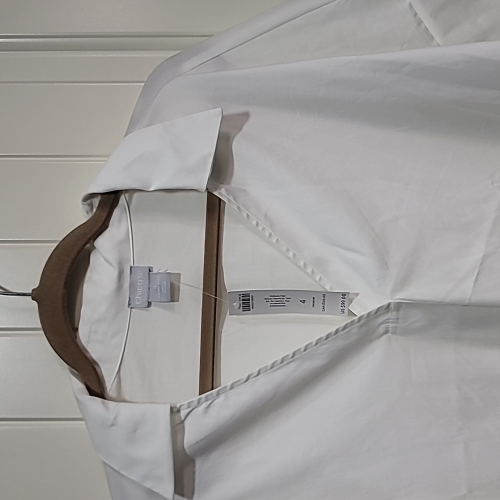 Chico's Classic White Poplin Top - Picture 4 of 6